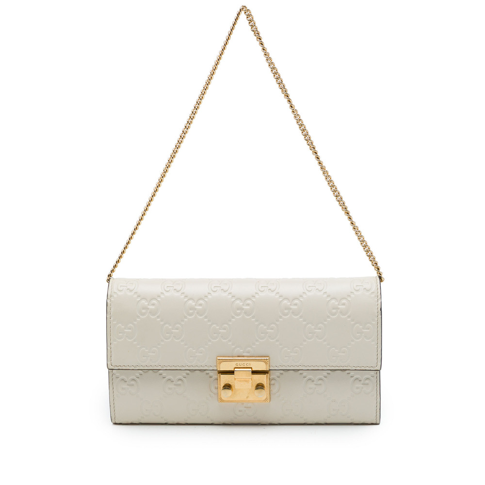 Pre-Loved Gucci Guccissima Padlock Wallet On Chain